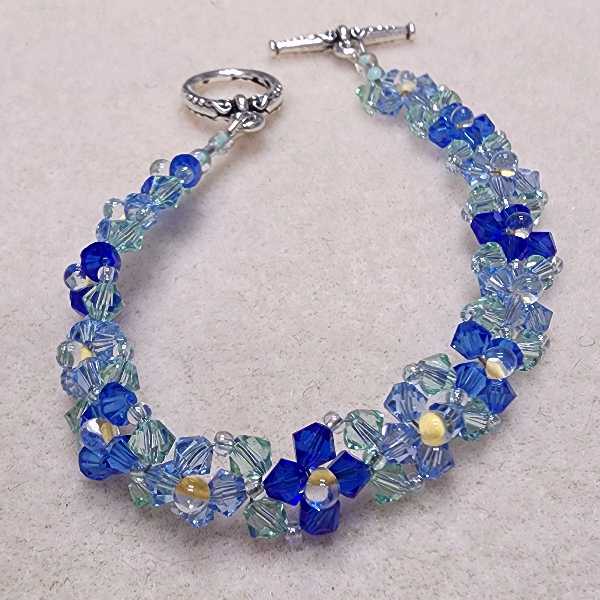 Misti's Jewelry Flora Flower Bracelet in Blues