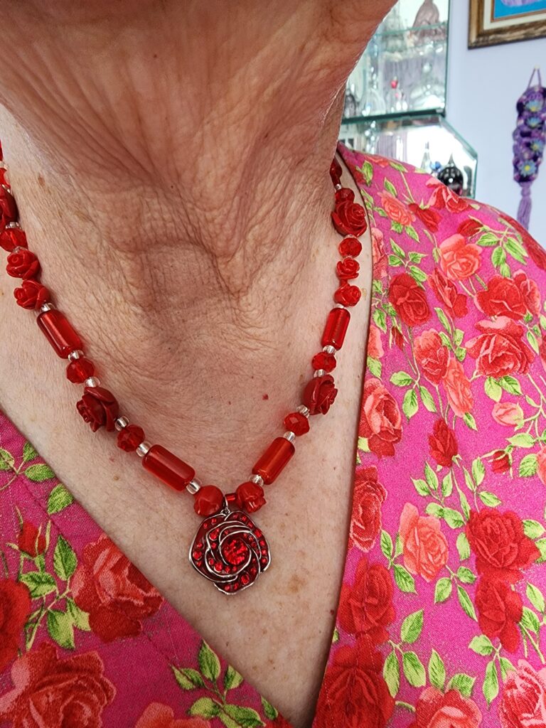 Misti's Jewelry Custom Order Roses Are Red Necklace